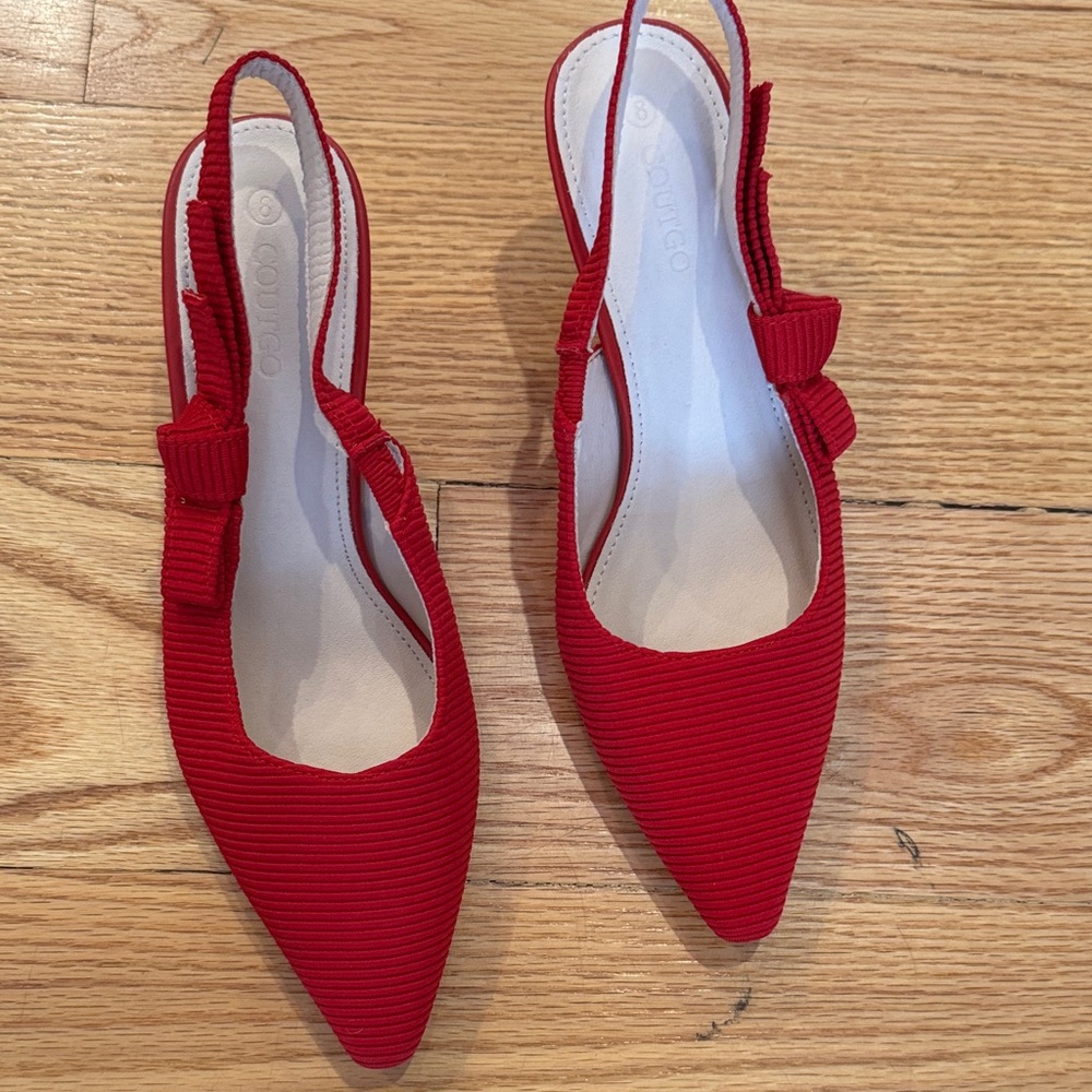 Elegant Red Slingback Heels - never worn
